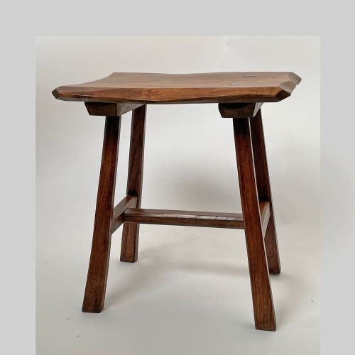 SMALL RUSTIC ELM TABLE OR STOOL - ADDITIONAL PHOTO 5