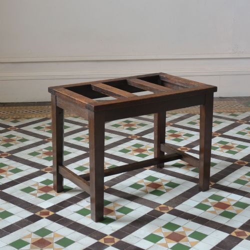 EDWARDIAN OAK LUGGAGE RACK