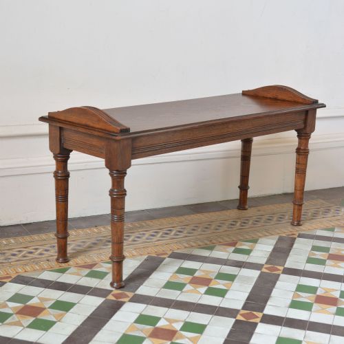 AESTHETIC MOVEMENT OAK BENCH OR WINDOW SEAT - ADDITIONAL PHOTO 2