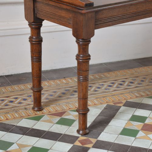 AESTHETIC MOVEMENT OAK BENCH OR WINDOW SEAT - ADDITIONAL PHOTO 3