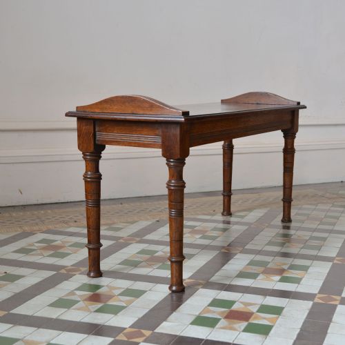 AESTHETIC MOVEMENT OAK BENCH OR WINDOW SEAT - ADDITIONAL PHOTO 4
