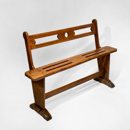 GEORGIAN FOLK ART CHILDS ELM BENCH