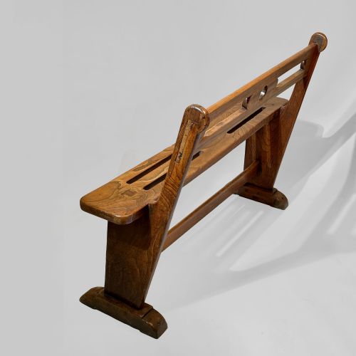 GEORGIAN FOLK ART CHILDS ELM BENCH - ADDITIONAL PHOTO 5