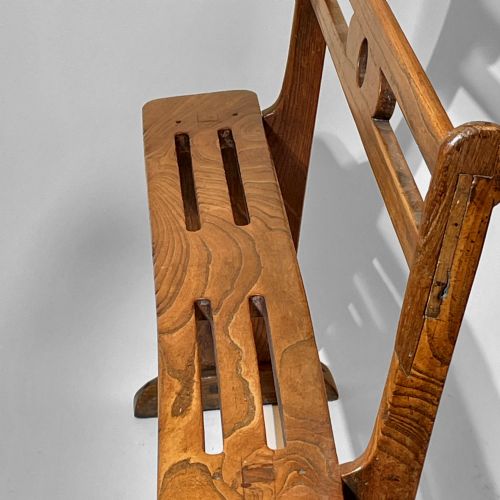 GEORGIAN FOLK ART CHILDS ELM BENCH - ADDITIONAL PHOTO 7