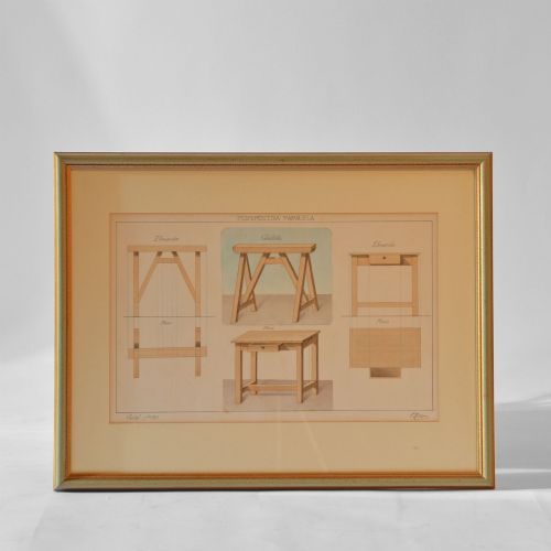 Italian Architects Watercolour Drawing