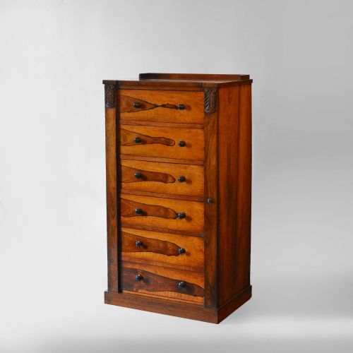 19th century rosewood Wellington chest