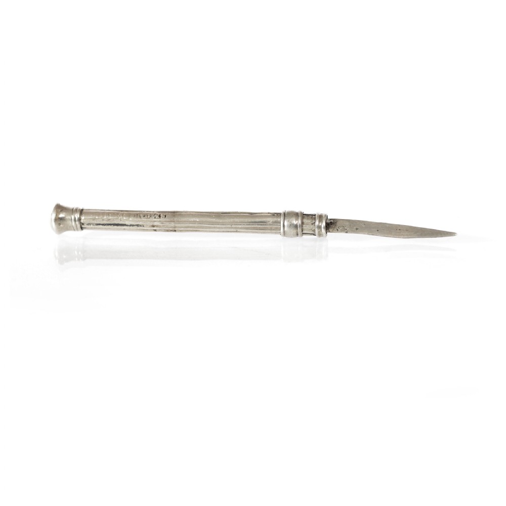 Regency small sized silver toothpick by S. Mordan & Co View II