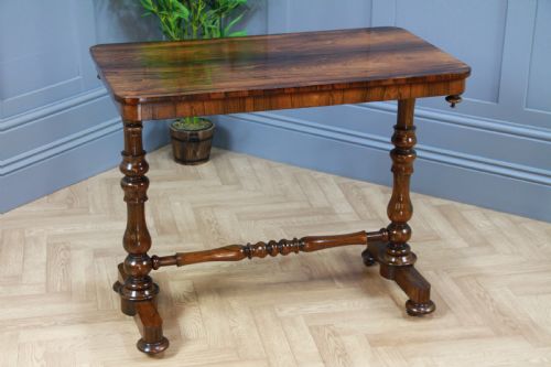 Antique Georgian William IV Rosewood Turned Hall Sofa Side Lamp Plant Table 1830
