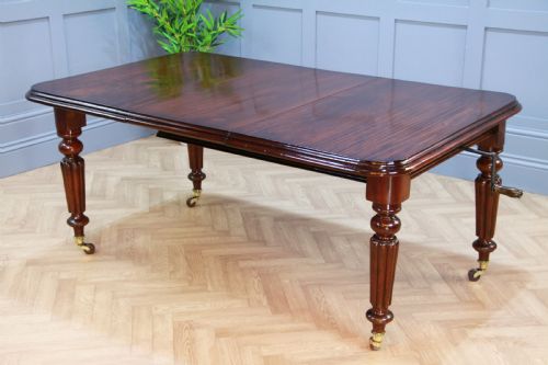 Antique Victorian Solid Mahogany 1 Leaf Wind Out Dining Table Restored C1860
