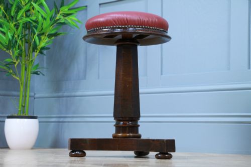 fig 1. Antique Original Early Victorian Rosewood Revolving Piano Dressing Table Stool C1850