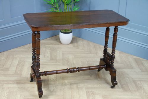 fig 1. Antique Late Victorian Early Edwardian Walnut Occasional Hall Sofa Lamp Table