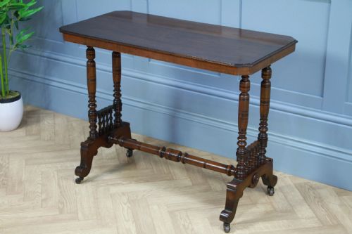 fig 2. Antique Late Victorian Early Edwardian Walnut Occasional Hall Sofa Lamp Table