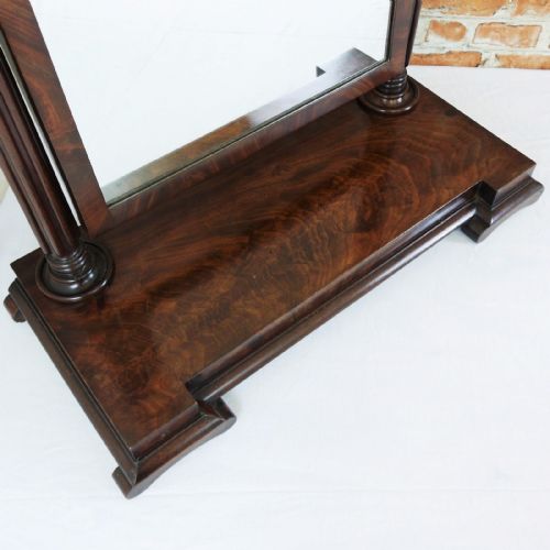fig 1. Antique Original Victorian Flame Grain Mahogany Dressing Table Mirror 1840-1850