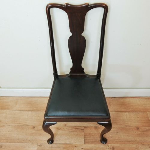 fig 3. Set of 5 Antique Edwardian Queen Anne Solid Mahogany Dining Chairs C1920's