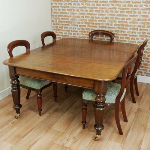 fig 2. Antique Late Georgian Victorian Solid Mahogany 1 Leaf Pull Out Dining Table 1830