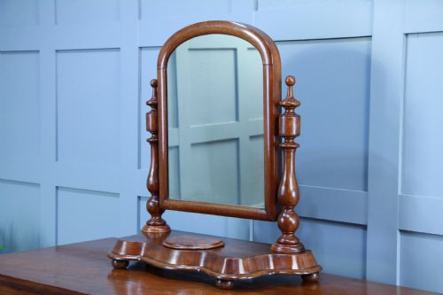 Antique Late Victorian Turned Mahogany Dressing Table Toilet Swing Mirror C1880