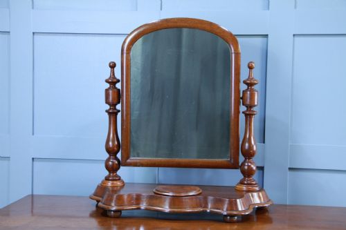 fig 1. Antique Late Victorian Turned Mahogany Dressing Table Toilet Swing Mirror C1880