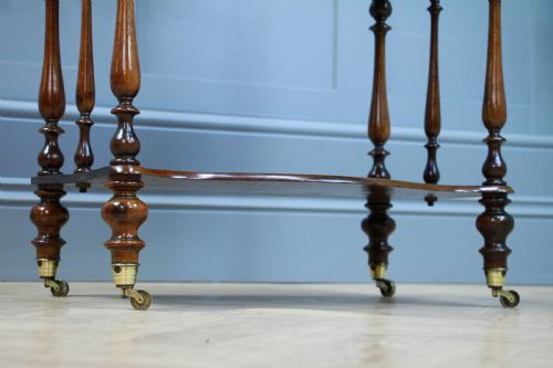 fig 2. Rare Antique Late Georgian Solid Rosewood Carved 3 Tier What Not Display Shelf