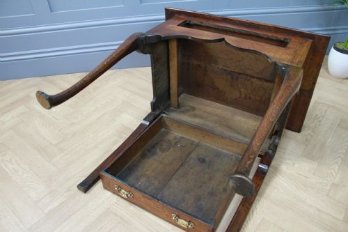 fig 3. Antique Early Georgian George III Oak Lowboy Side Hall Lamp Table Queen Anne