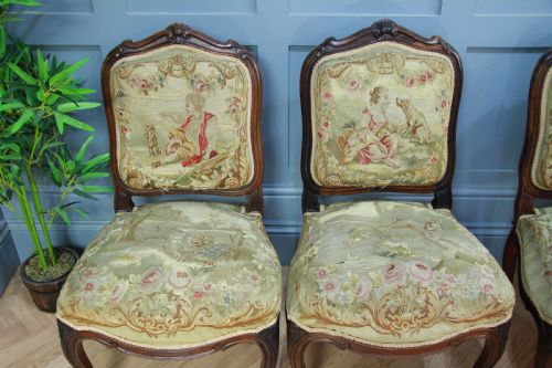 fig 2. Set of 4 Unrestored Original Louis Philippe I French Rosewood Dining Chairs Museum Display Piece