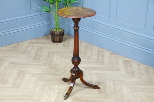 Original Antique Victorian Solid Walnut Round Wine Lamp Side Table Occasional