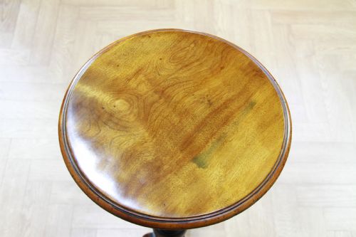fig 1. Original Antique Victorian Solid Walnut Round Wine Lamp Side Table Occasional