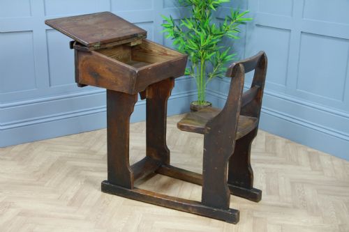 fig 1. Original Antique Victorian 19th Century Children’s School Slider Desk & Chair