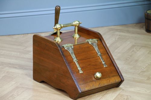 Antique Edwardian Art Nouveau Fireside Coal Purdonium Scuttle Box W/liner Shovel