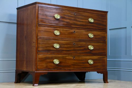fig 3. Original Antique Georgian Mahogany Secretaire Chest of 4 Drawers C1810