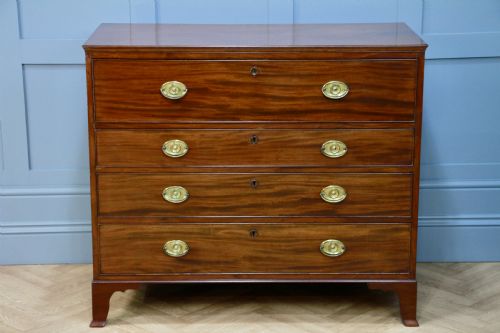fig 4. Original Antique Georgian Mahogany Secretaire Chest of 4 Drawers C1810
