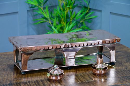 fig 1. Antique Victorian Alex Boyd & Son Solid Copper Server Hot Plate Food Warmer