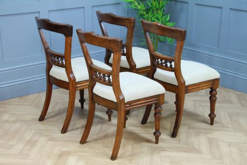 fig 2. Set of 4 Antique Original Late Victorian Mahogany Upholstered Dining Chairs