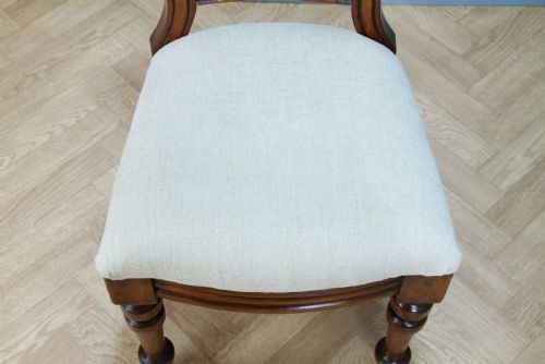 fig 3. Set of 4 Antique Original Late Victorian Mahogany Upholstered Dining Chairs