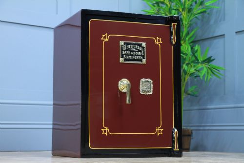 fig 1. Antique 'WHITFIELD'S' Luxury Fireproof Safe Fully Restored With Keys Vintage