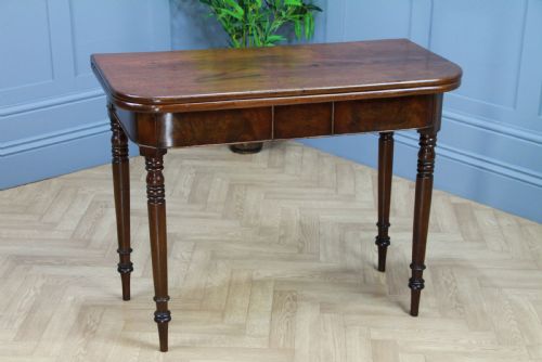 Antique Georgian Mahogany Fold Over Top Tea Table Hall Sofa Breakfast Table 1820
