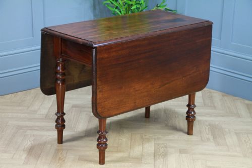 fig 1. Original Antique Victorian Solid Mahogany 4 Seater Drop Leaf Dining Table C1880