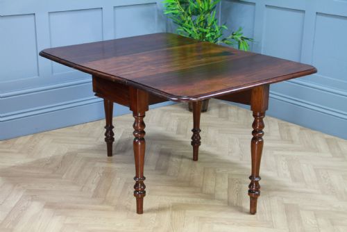 fig 3. Original Antique Victorian Solid Mahogany 4 Seater Drop Leaf Dining Table C1880
