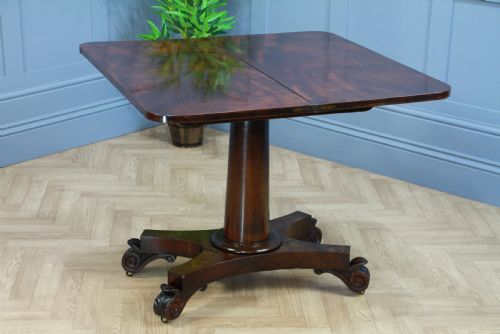 fig 2. Antique William IV Mahogany Fold Over Tea Table Hall Sofa Table
