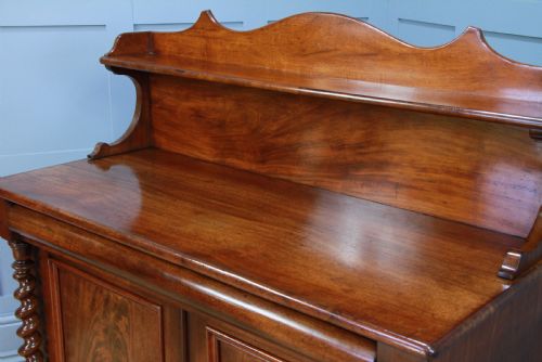 fig 3. Antique Early Victorian Flame Grain Mahogany Barley Twist Chiffonier Sideboard C1840