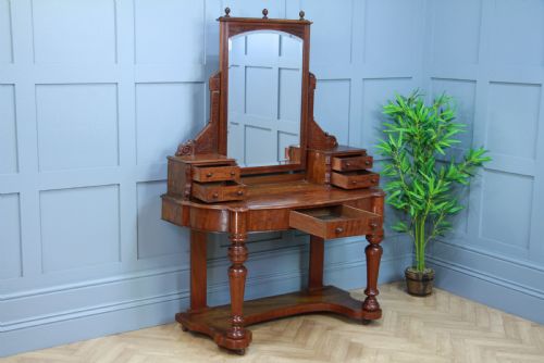 fig 2. Antique Late Victorian Mahogany Ladies Carved Duchess Dressing Table With Mirror