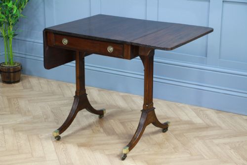 fig 4. Antique Original Georgian Regency Small Mahogany Pembroke Drop Leaf Sofa Table