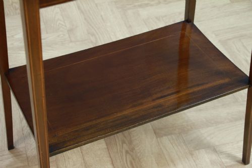 fig 2. Edwardian Solid Mahogany Inlaid Small 2 Tier Lamp Plant Occasional Table C1900