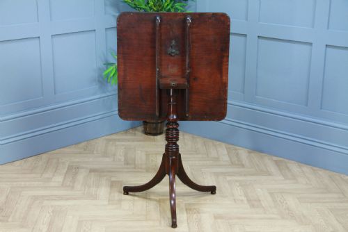 ORIGINAL ANTIQUE GEORGE III REGENCY MAHOGANY TILT TOP TRIPOD WINE TABLE C1810 - ADDITIONAL PHOTO 3