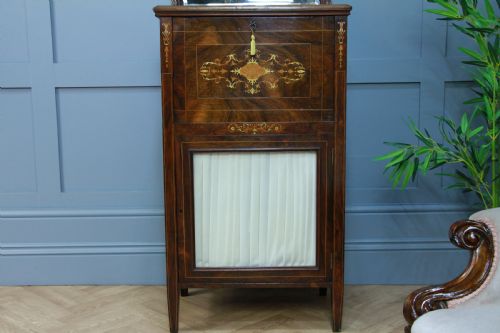 ORIGINAL ANTIQUE EDWARDIAN ROSEWOOD SMALL INLAID LADIES BUREAU CABINET C1890 - ADDITIONAL PHOTO 5