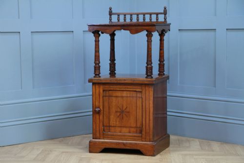 fig 1. Antique Edwardian Mahogany Open Shelf Bedside Cupboard C1900