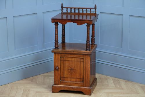 fig 2. Antique Edwardian Mahogany Open Shelf Bedside Cupboard C1900