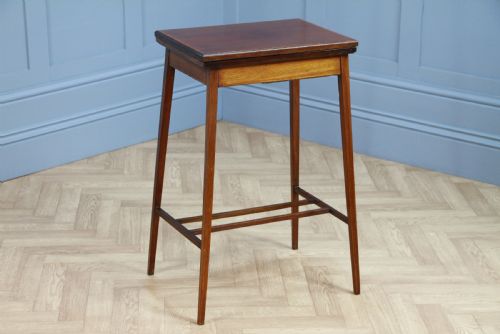 Antique Edwardian Mahogany Fold Over Card Games Small Occasional Hall Lamp Table