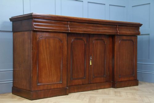 fig 1. Antique Victorian Breakfront Mahogany Grand Sideboard Restored C1870