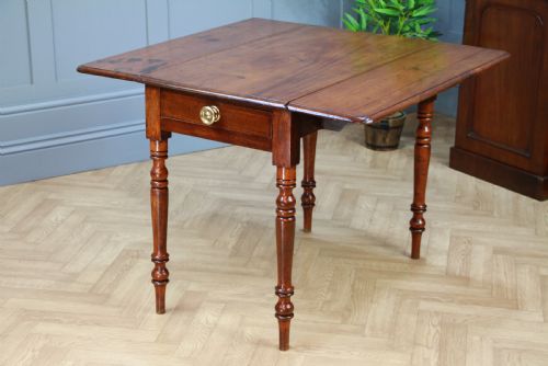 fig 3. Original Antique Victorian Solid Mahogany Drop Leaf Pembroke Dining Table C1860