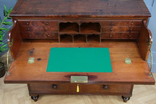 fig 4. Antique George III Flame Mahogany Secretaire Chest of 4 Drawers C1790 -1800